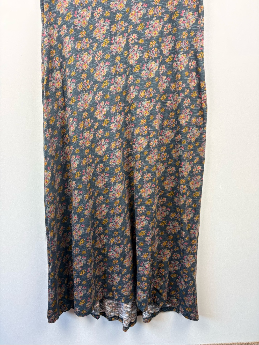 Natural Life Hangout Cotton Midi Dress Navy Floral Oversized Flowy Sz M - Picture 2 of 11